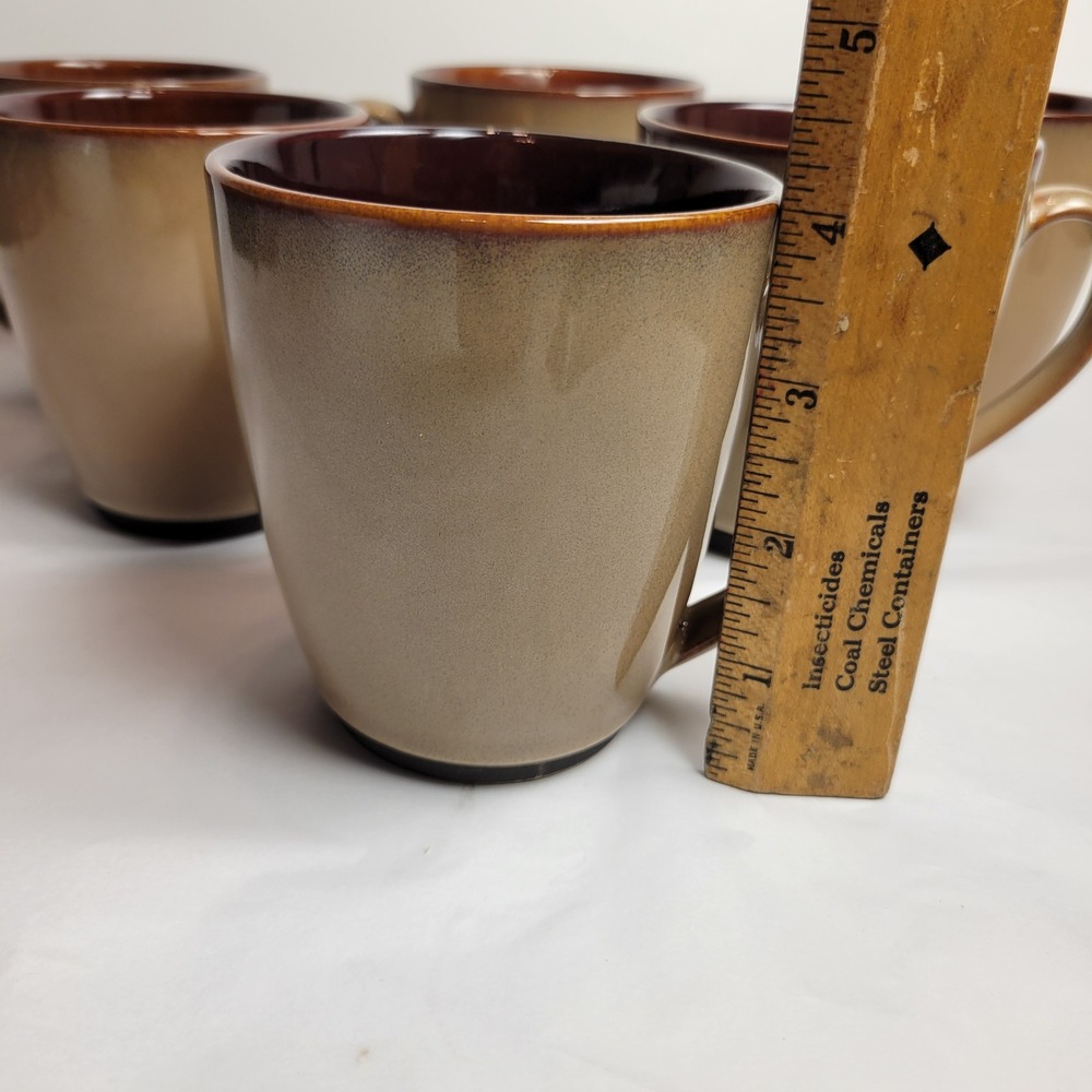 Sango Nova Brown Coffee Mugs‎ Set of 6 Tan Brown Excellent 4933 Stoneware - Picture 8 of 8